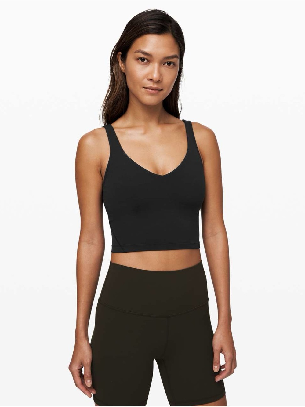 lululemon athletica Black V-Neck Crop Tank